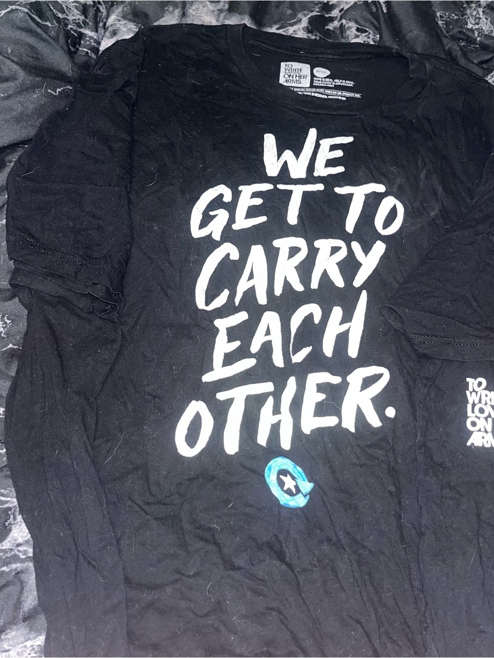 Twloha Black Graphic Tee - We Get To Carry Each Other size 2xl